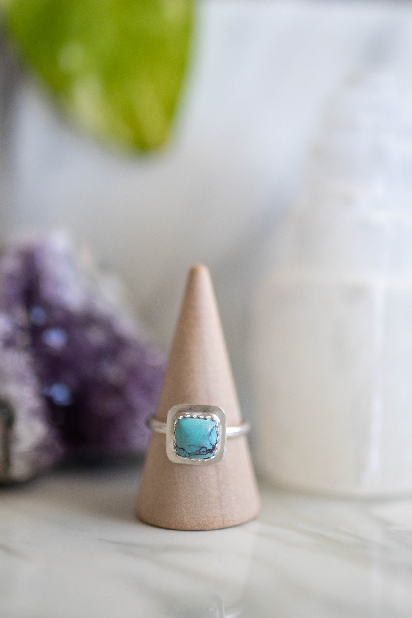 Turquoise Square Ring - Size 8.25