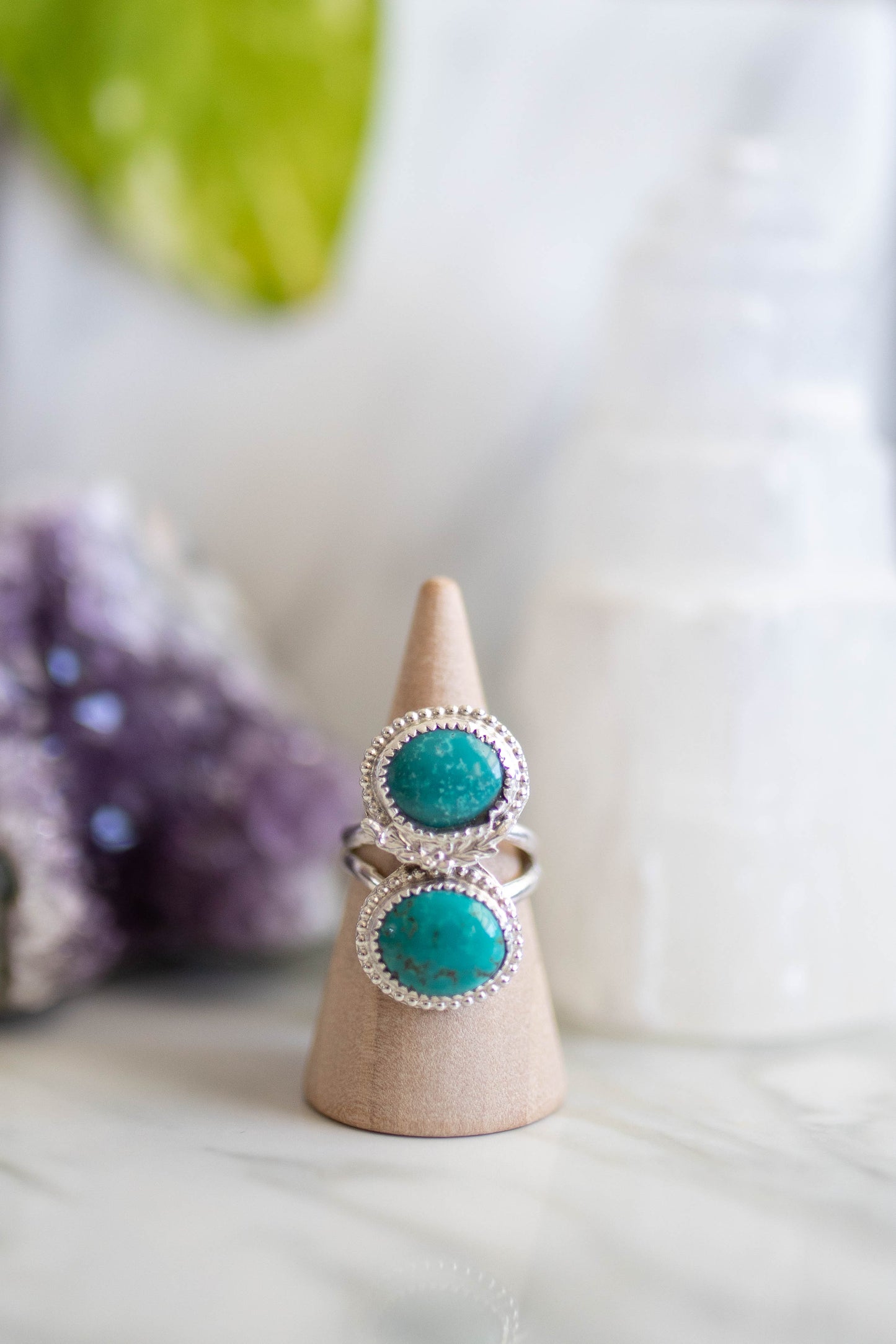 Turquoise Rose Ring - Size 6