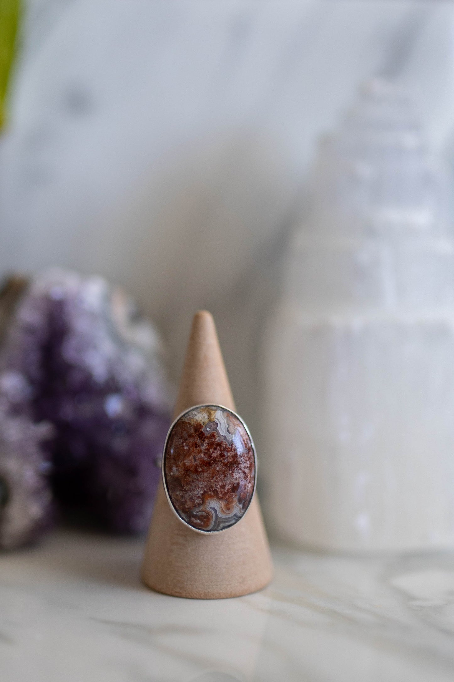 Crazy Lace Agate Ring - Size 6.5