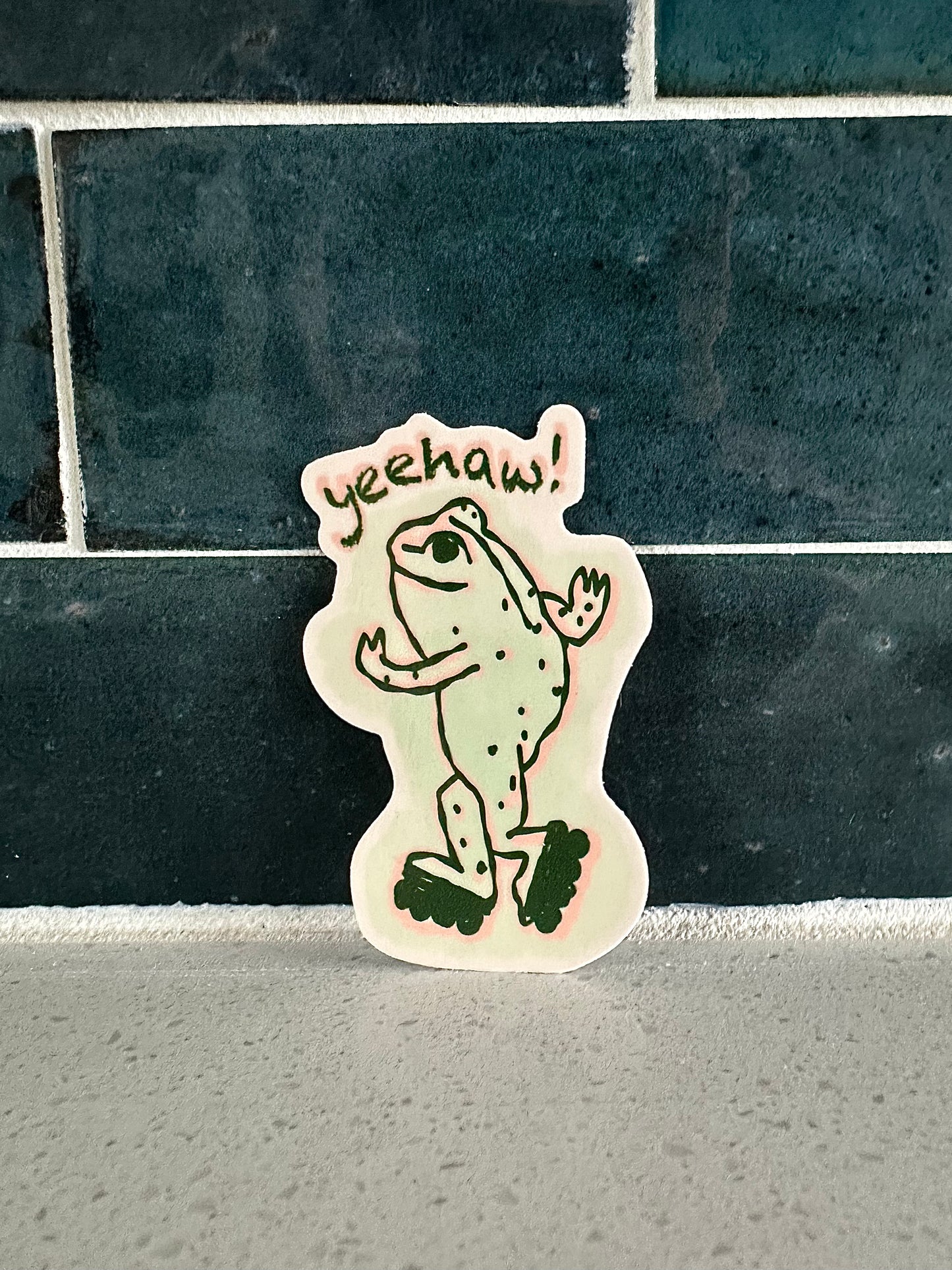 yeehaw mr froggo sticker