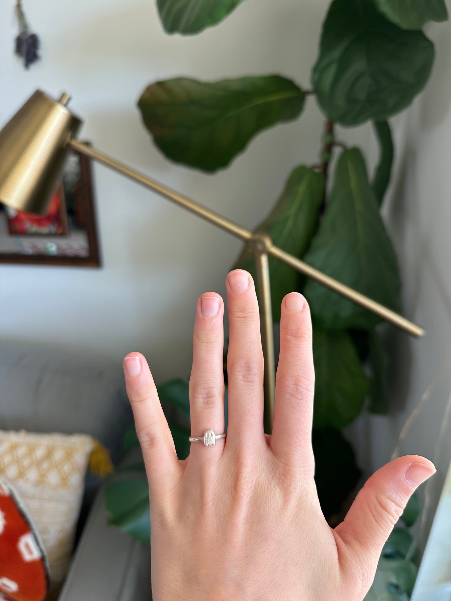 Tiny Ghosty Stacker Ring - Sterling Silver - Made to Order